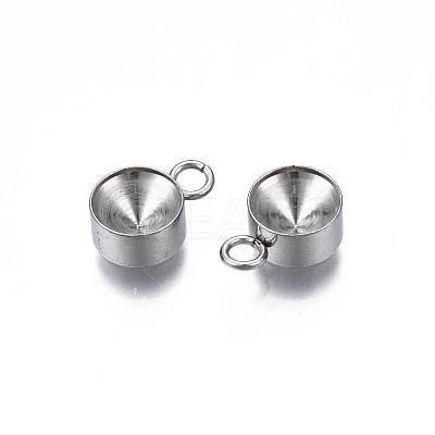 Non-Tarnish 201 Stainless Steel Pendant Rhinestone Settings STAS-S057-44E-P-1