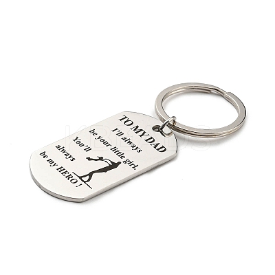 Father's Day Gift 201 Stainless Steel Oval with Word To My Dad Keychains LS-KEYC-E040-03P-1