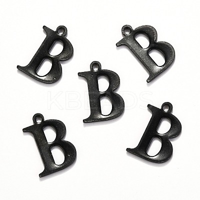 304 Stainless Steel Alphabet Charms STAS-H122-B-EB-1