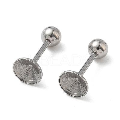 304 Stainless Steel Stud Earring Findings STAS-U056-04B-P-1