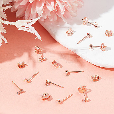 5Pairs 925 Sterling Silver Ear Stud Findings FIND-GO0002-66RG-1