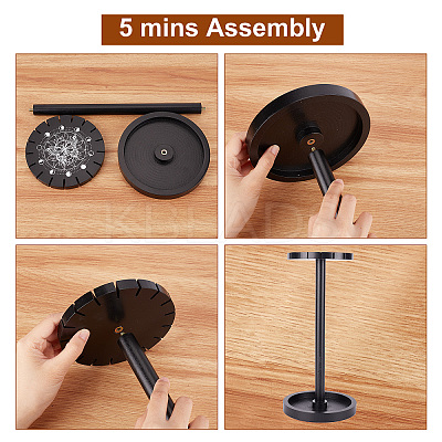 Wooden Pendulum Display Stand with Tray DIY-CN0002-23-1