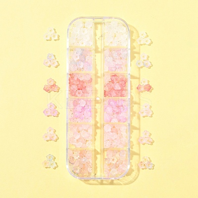 420Pcs 6 Colors Frosted Transparent Acrylic Beads OACR-FS0002-17B-1