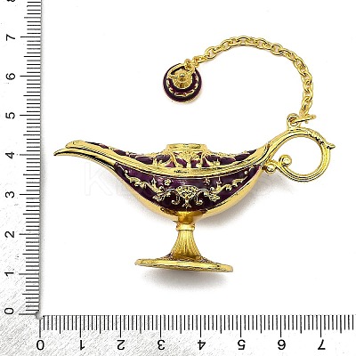 Alloy Enamel Tea Pot Home Display Decoration DJEW-Z010-01G-05-1