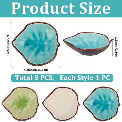 3Pcs 3 Colors Ceramic Dipping Bowls AJEW-CP0009-67-1