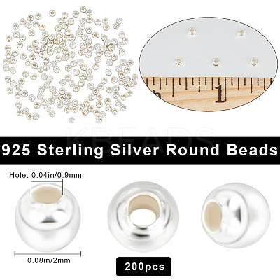200Pcs 925 Sterling Silver Beads STER-BBC0006-27-1