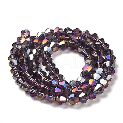 Transparent Electroplate Glass Beads Strands GLAA-F029-2mm-A04-1