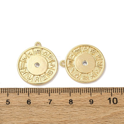 Brass Micro Pave Cubic Zirconia Pendants KK-D388-09G-1
