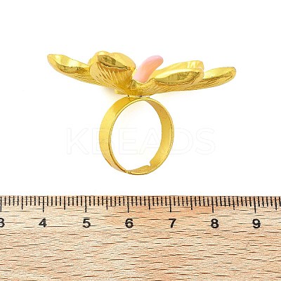 Adjustable Alloy Flower Finger Rings for Women RJEW-B124-01B-1