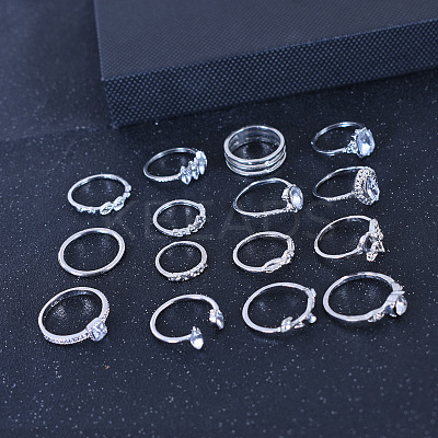 Alloy and Crystal Rhinestone Cuff Rings & Finger Rings FS-WG2C342-01-1