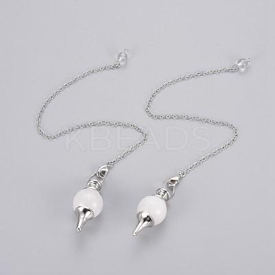 Natural Crystal Sphere Dowsing Pendulums BJEW-E292-A10-1