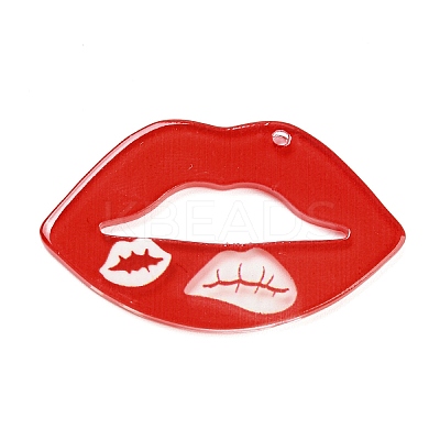 Valentine's Day Theme Opaque Acrylic Pendants SACR-F011-03B-1