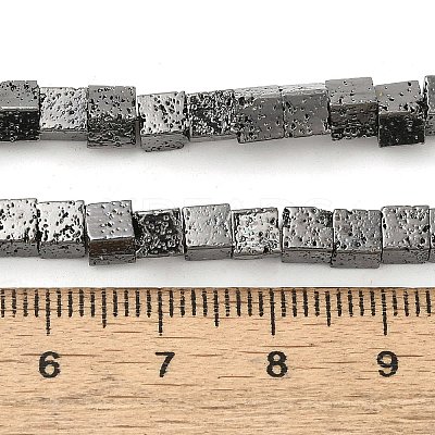 Electroplated Natural Lava Rock Beads Strands G-L606-E02-01E-1