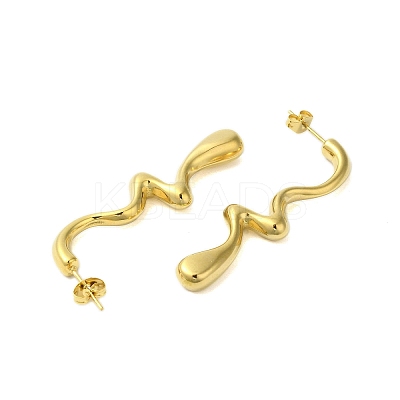 Ion Plating(IP) 304 Stainless Steel Stud Earrings EJEW-H009-01G-08-1