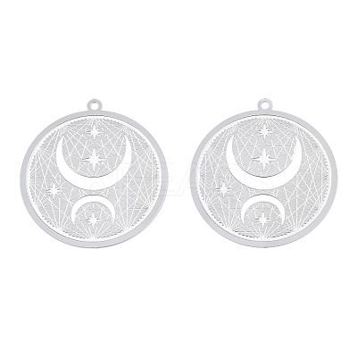 Non-Tarnish 304 Stainless Steel Filigree Pendants STAS-S118-054-1