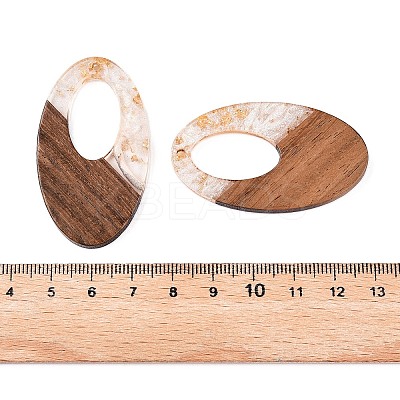 Transparent Resin and Walnut Wood Pendants RESI-T057-02N-1