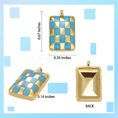 8Pcs 4 Colors Rack Plating Brass Enamel Pendants KK-SZ0006-08-1