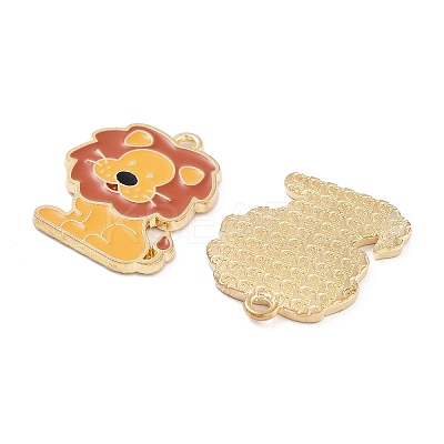 Light Gold Plated Alloy Enamel Pendants ENAM-M219-13KCG-01-1