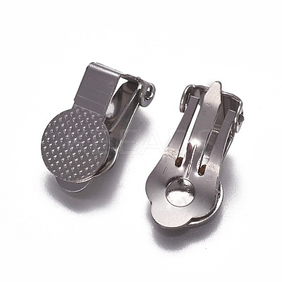 Tarnish Resistant 316 Surgical Stainless Steel Clip-on Earring Findings KK-F785-03P-1