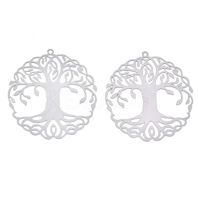 Non-Tarnish 201 Stainless Steel Filigree Pendants X-STAS-S118-030P-1