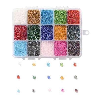 375G 15 Colors Glass Seed Beads SEED-JP0004-05-2mm-1