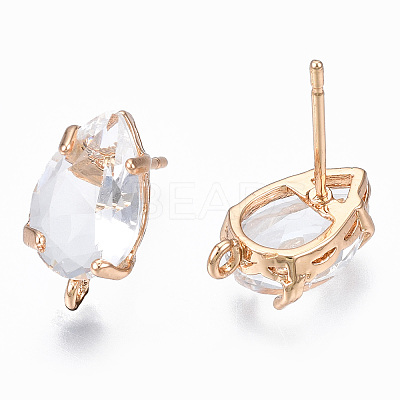 Transparent Brass Stud Earring Findings KK-S365-005-A01-1