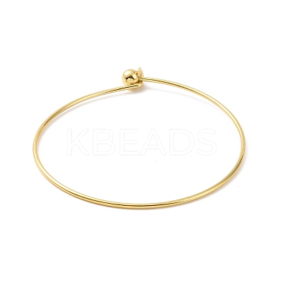 Screw End Ball 304 Stainless Steel Wire Bangle BJEW-F435-01G-1