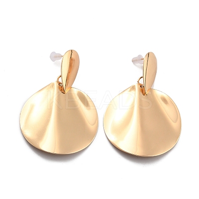 Twist Flat Round Iron Stud Earrings for Girl Women EJEW-I258-09KCG-1
