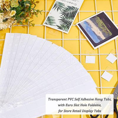 300Pcs Transparent PVC Self Adhesive Hang Tabs CDIS-HY0001-01-1