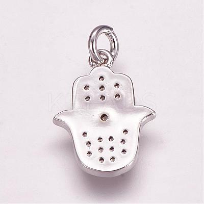 Brass Micro Pave Cubic Zirconia Pendants ZIRC-G099-39P-1
