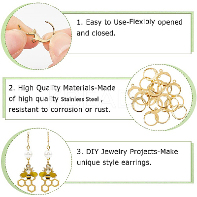 304 Stainless Steel Leverback Earring Findings STAS-SP0001-07A-1