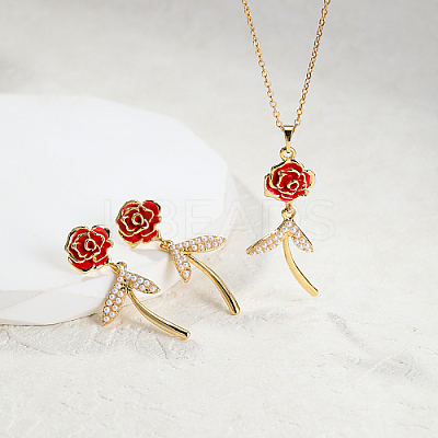 Alloy Stud Earring & Pendant Necklaces for Women LF3294-1