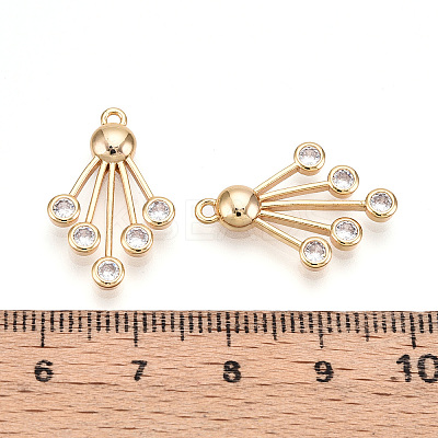 Brass Micro Pave Cubic Zirconia Pendants KK-N262-107B-G-1