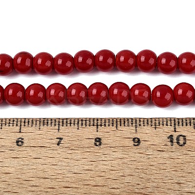 Opaque Solid Color Glass Beads Strands GLAA-T032-P6mm-20-1