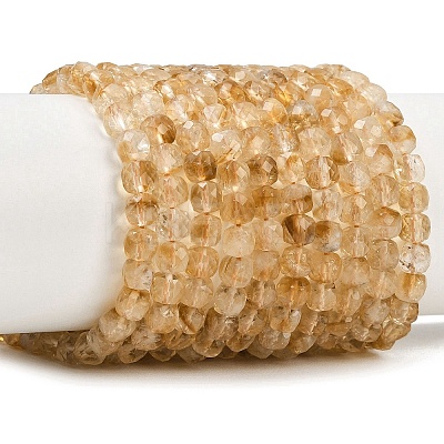 Heated Natural Citrine Beads Strands G-B175-C06-4x4mm-1
