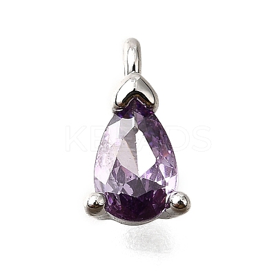 Brass Micro Pave Cubic Zirconia Pendants KK-D356-08A-P-1