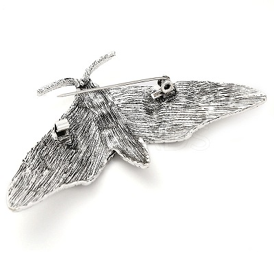 Moon Phase Moth Alloy Brooch Pin JEWB-Z031-06AS-1