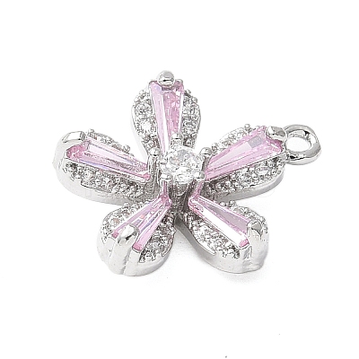 Brass Micro Pave Cubic Zirconia Pendants KK-D357-11P-1