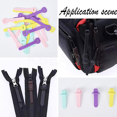 24Pcs 4 Colors PVC Zipper Pull Tabs PVC-GF0001-02B-03-1
