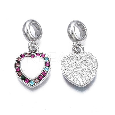 Rack Plating Alloy Enamel European Dangle Charms MPDL-N039-049-1