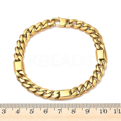 304 Stainless Steel Cuban Link Chain Bracelets for Women BJEW-G779-04A-G-1