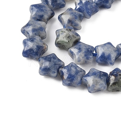 Natural Blue Spot Jasper Star Beads Strands G-Z080-A06-1