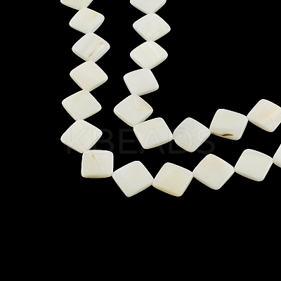 Rhombus Natural Sea Shell Beads Strands SSHEL-F290-08A-1