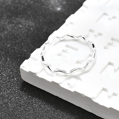 Anti-Tarnish Rhodium Plated 925 Sterling Silver Minimalist Wave Finger Ring for Women JR873A-1