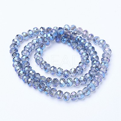 Electroplate Transparent Glass Beads Strands EGLA-A034-T2mm-Y02-1