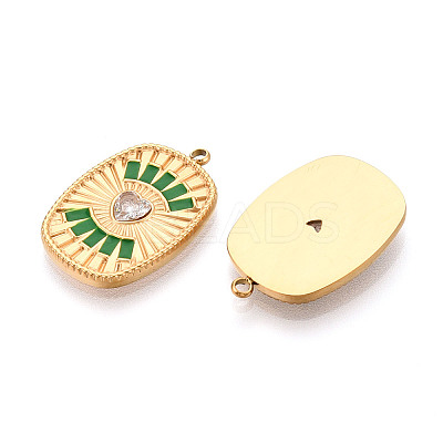 304 Stainless Steel Pave Crystal Rhinestone and Enamel Pendants STAS-T068-29B-1
