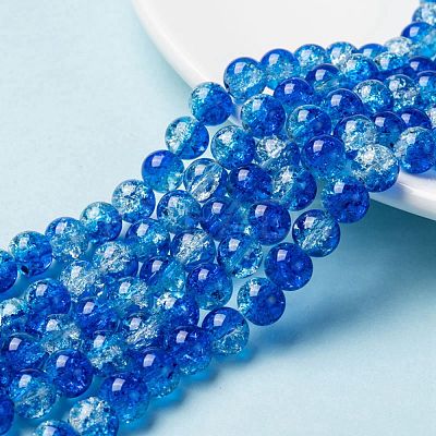 Baking Paint Crackle Glass Bead Strands CCG-S001-8mm-16-1