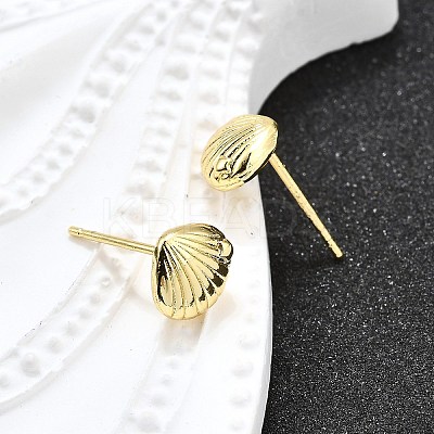 Brass Stud Earrings EJEW-H157-01G-03-1