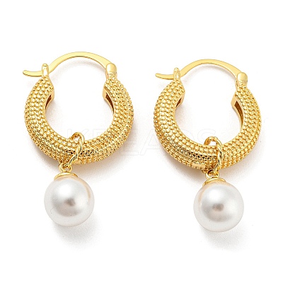 Plastic Imitation Pearl Hoop Earrings EJEW-G355-13G-1