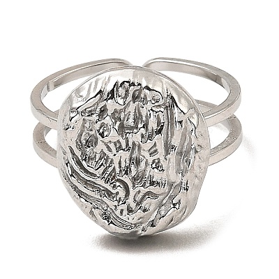 Non-Tarnish 304 Stainless Steel Open Cuff Rings RJEW-Z018-19P-1
